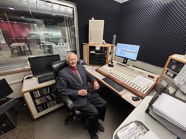 Louis Levi in the WRKC studio that was made possible with his support.