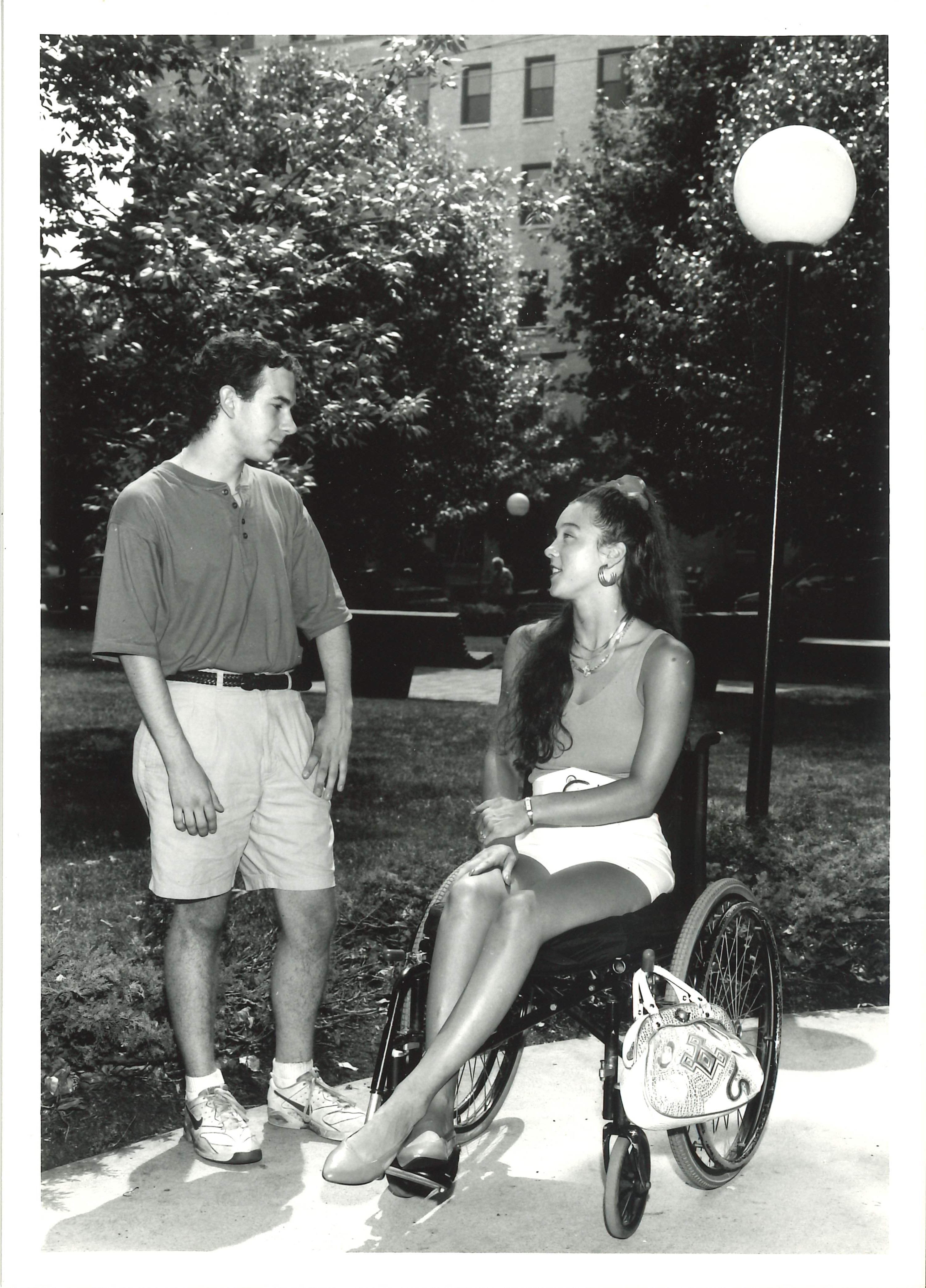 Students on campus in the 1980s.