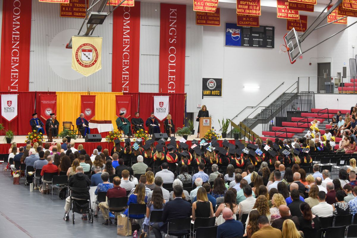 Graduates watching stage