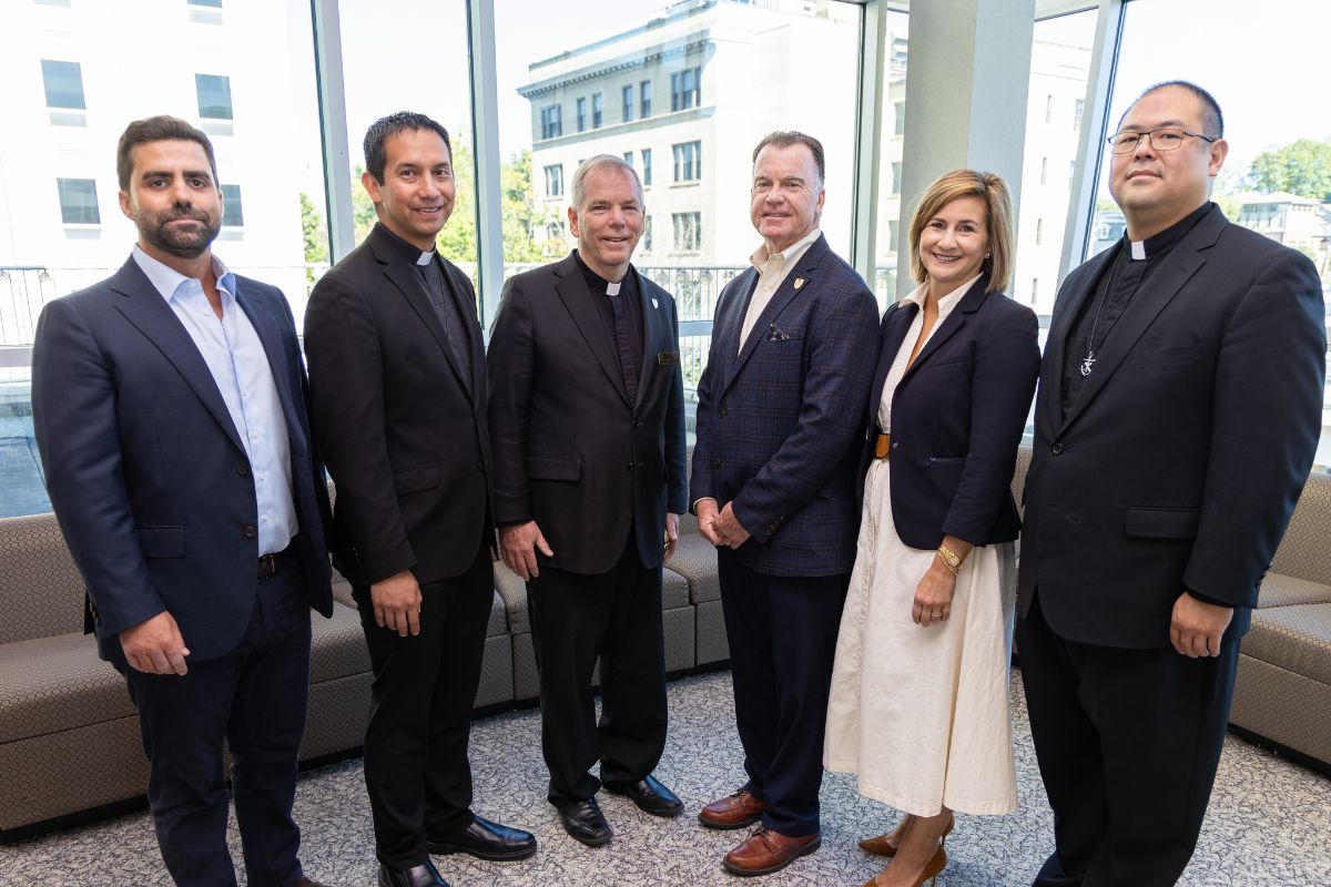 Pic of new board members in the student center
