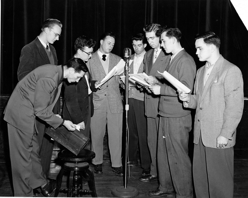 The Radio Club producing a show in 1949.